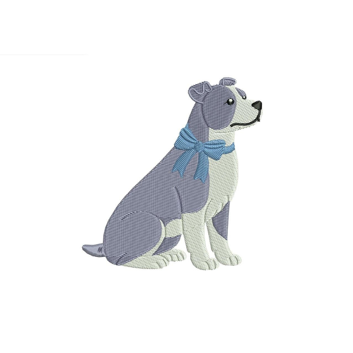 Pit Bull Embroidery Designs: Pit Bull Dog Embroidery File Sweet Pup with Bow Embroidery Machine File (Instant Digital Download) PES DST JEF+