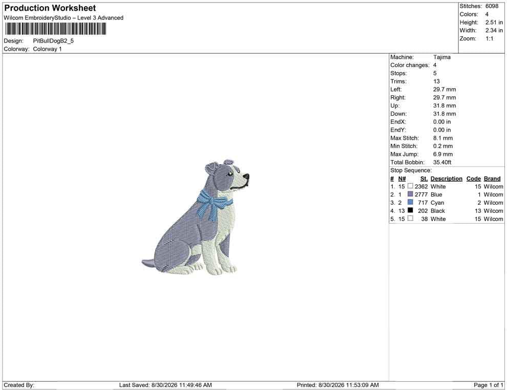 Pit Bull Embroidery Designs: Pit Bull Dog Embroidery File Sweet Pup with Bow Embroidery Machine File (Instant Digital Download) PES DST JEF+