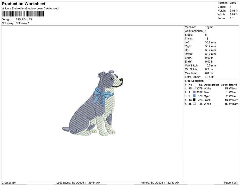Pit Bull Embroidery Designs: Pit Bull Dog Embroidery File Sweet Pup with Bow Embroidery Machine File (Instant Digital Download) PES DST JEF+
