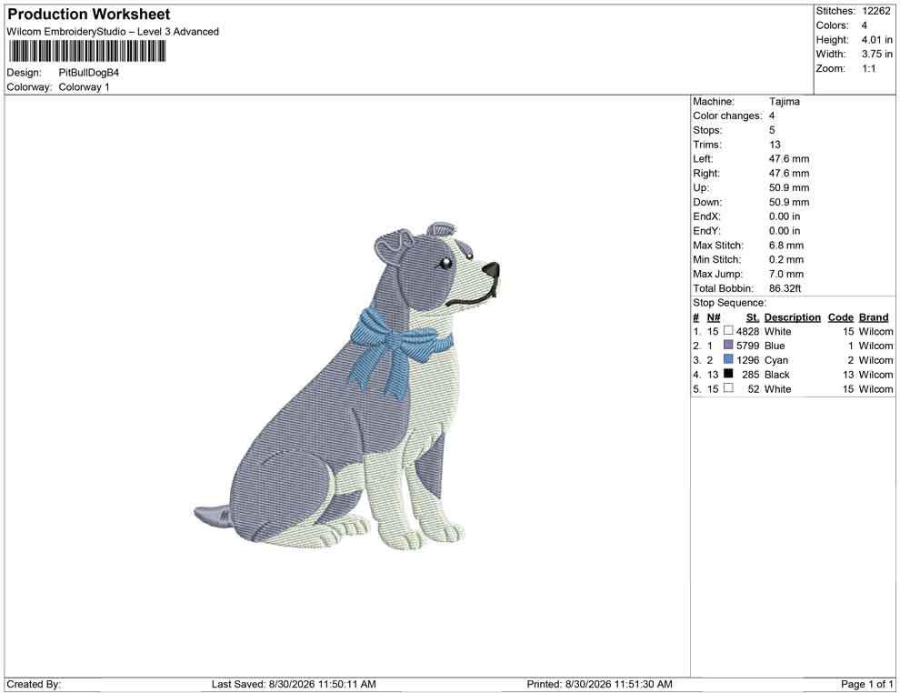 Pit Bull Embroidery Designs: Pit Bull Dog Embroidery File Sweet Pup with Bow Embroidery Machine File (Instant Digital Download) PES DST JEF+