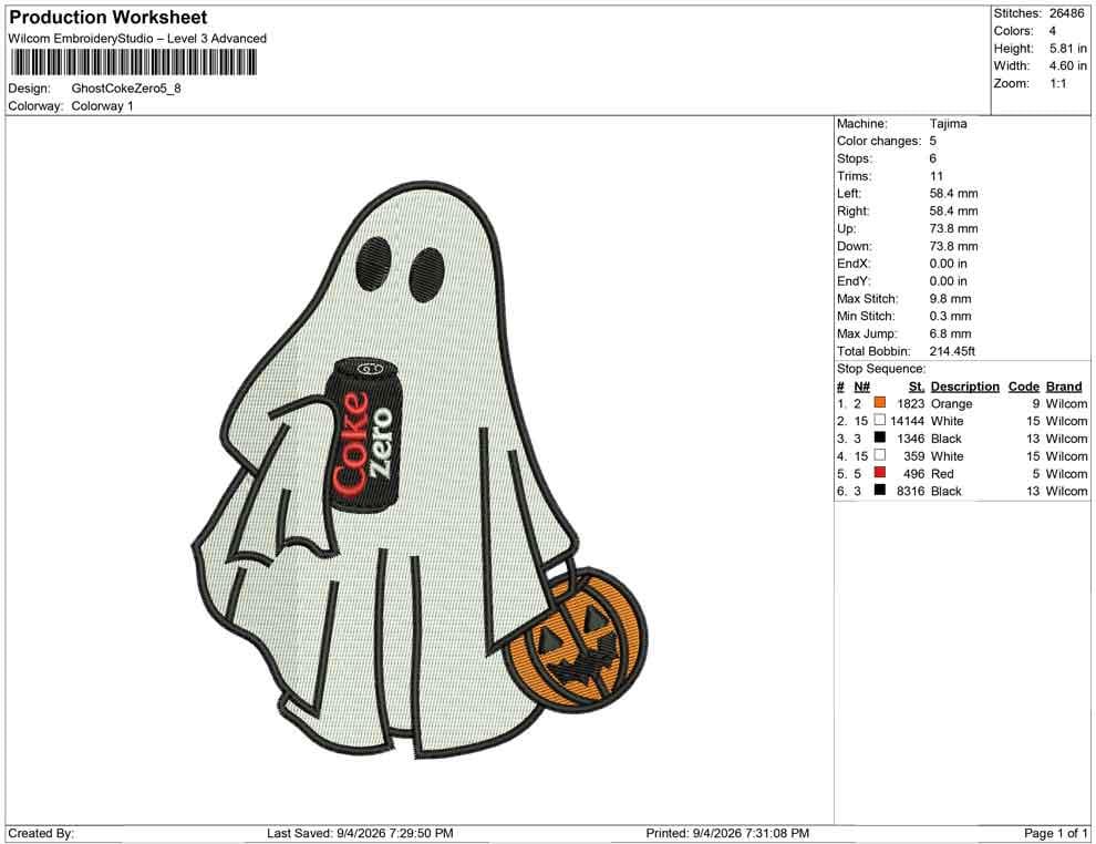 Ghost Embroidery Design: Halloween Machine Embroidery File (PES DST JEF more) Ghost Soda Can Pumpkin Pail Embroidery File (Instant Download)