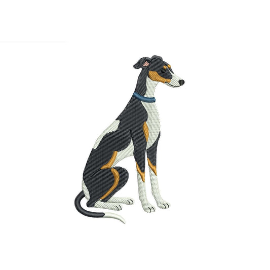 Greyhound Dog Embroidery Designs: Blue Collar Greyhound Machine Embroidery File with Blue Collar Embroidery Design (Digital Download)