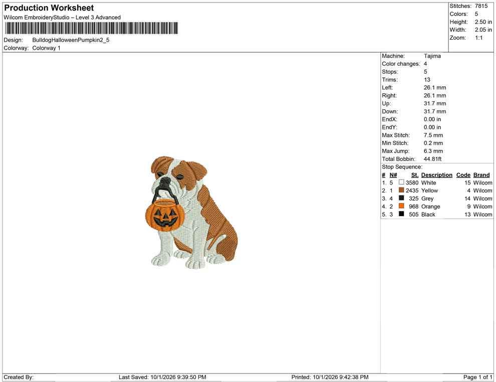 Bulldog Embroidery Design: Halloween Treat Bucket Bulldog Machine Embroidery Files PES JEF DST+ (Digital Download)