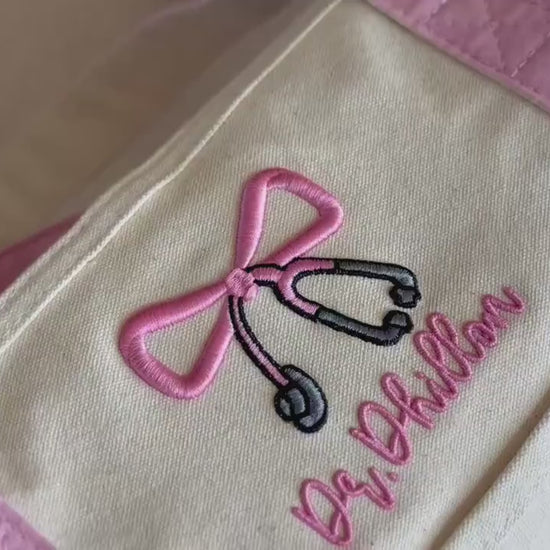 3D Puff Stethoscope Bow Embroidery Design: Nurse Doctor Gift (Digital Download)