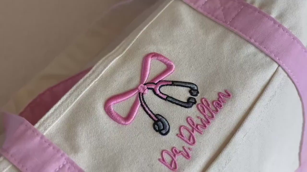 3D Puff Stethoscope Bow Embroidery Design: Nurse Doctor Gift (Digital Download)