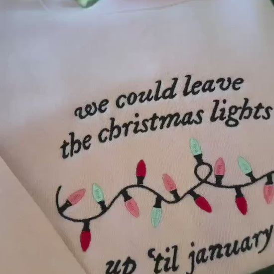 Christmas Lights Embroidery Design: Xmas Machine Embroidery File Holiday Song Lyric Embroidery Files (Digital Download)