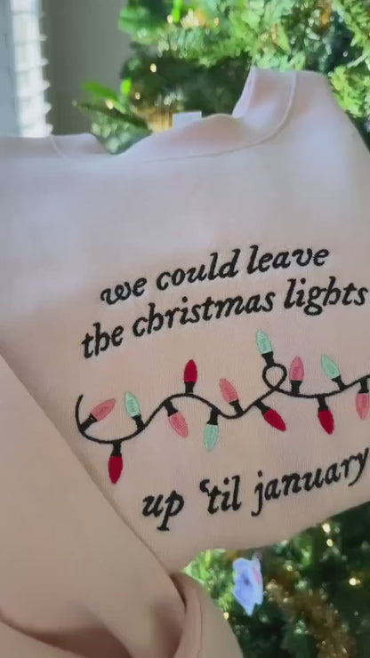 Christmas Lights Embroidery Design: Xmas Machine Embroidery File Holiday Song Lyric Embroidery Files (Digital Download)