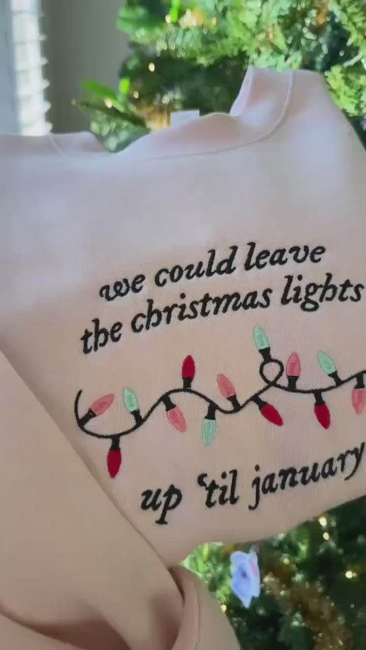 Christmas Lights Embroidery Design: Xmas Machine Embroidery File Holiday Song Lyric Embroidery Files (Digital Download)